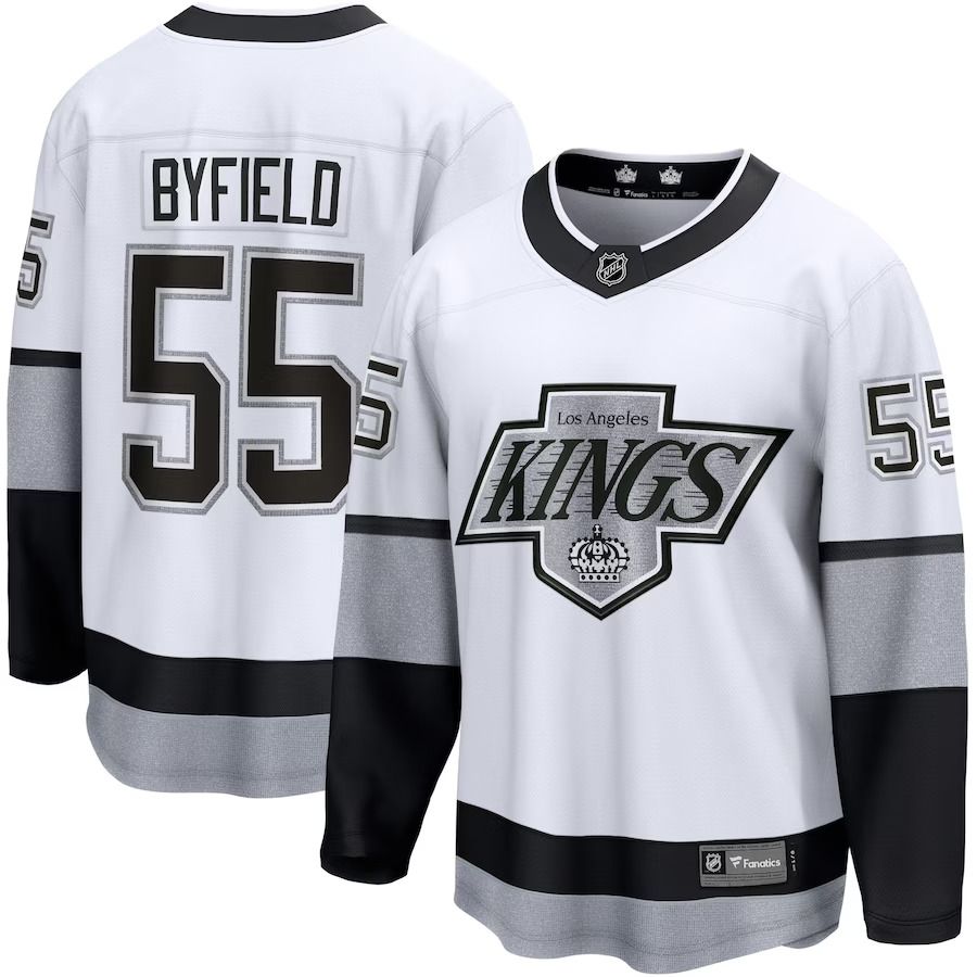 Men Los Angeles Kings #55 Quinton Byfield Fanatics Branded White Alternate Premier Breakaway Player NHL Jersey